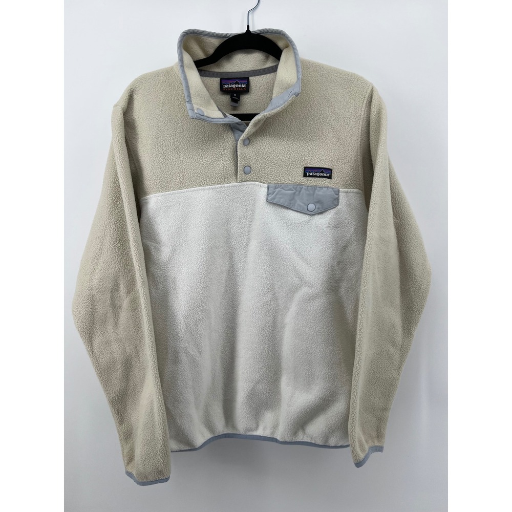 Patagonia Synchilla Snap-T Fleece Pullover Cream Off White Two-Tone Women Size M - Picture 1 of 8